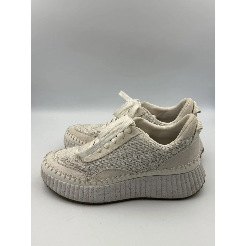 Universal Thread Ivory Tweed Platform Sneakers Women's Size 10 Lace Up Shoes